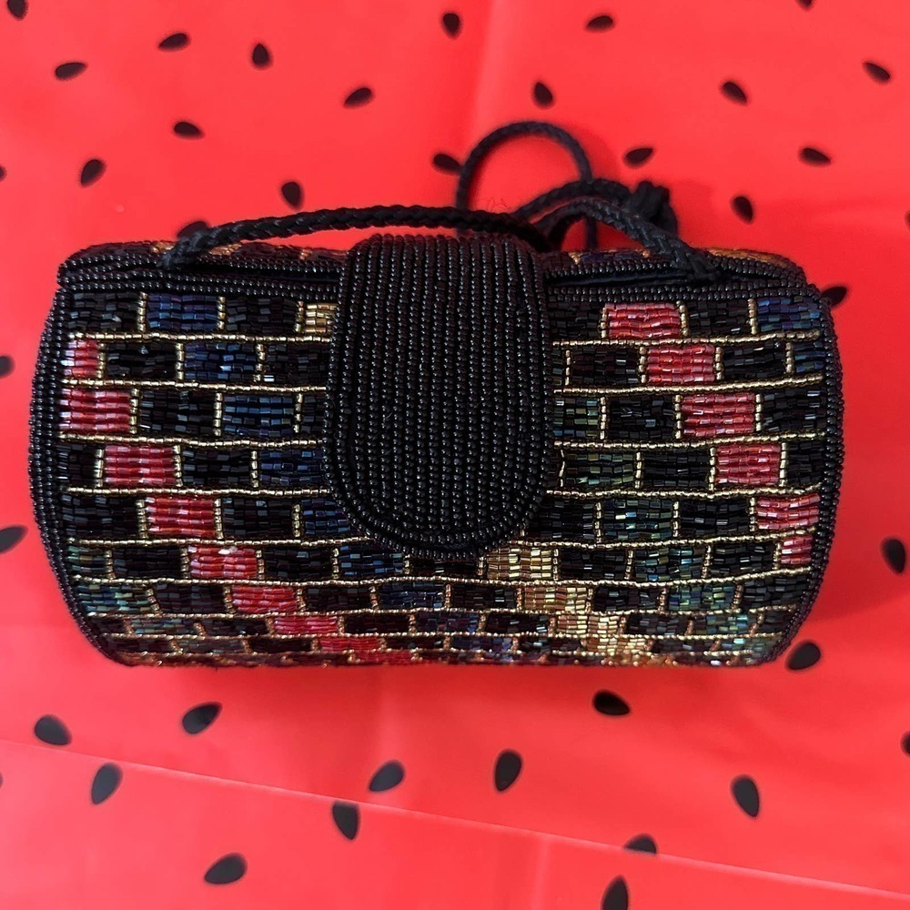 BEADED shoulder bag